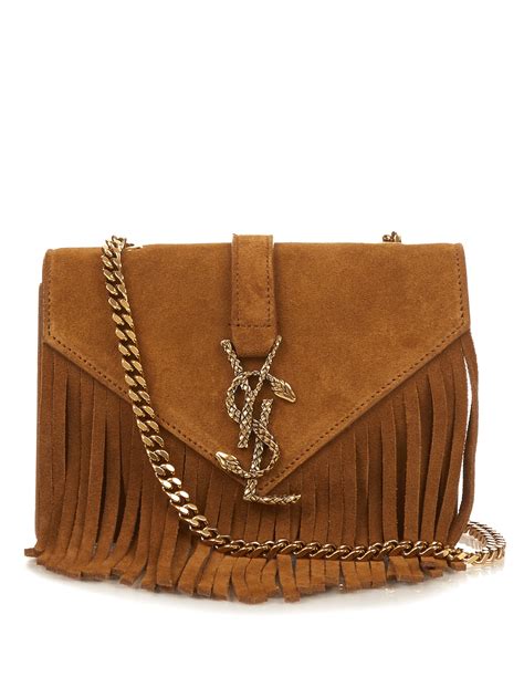 ysl brown leather crossbody|YSL suede crossbody.